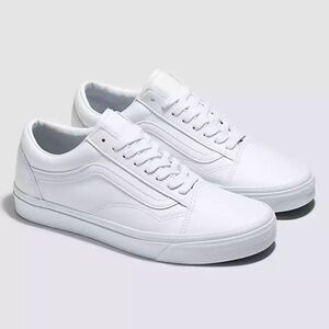 Old Skool classic tumble true white (pleather) Vans